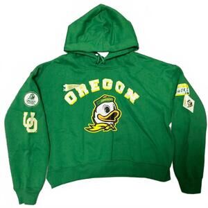 Oregon Ducks Women’s Crop Green Hoodie Sweatshirt L New$120